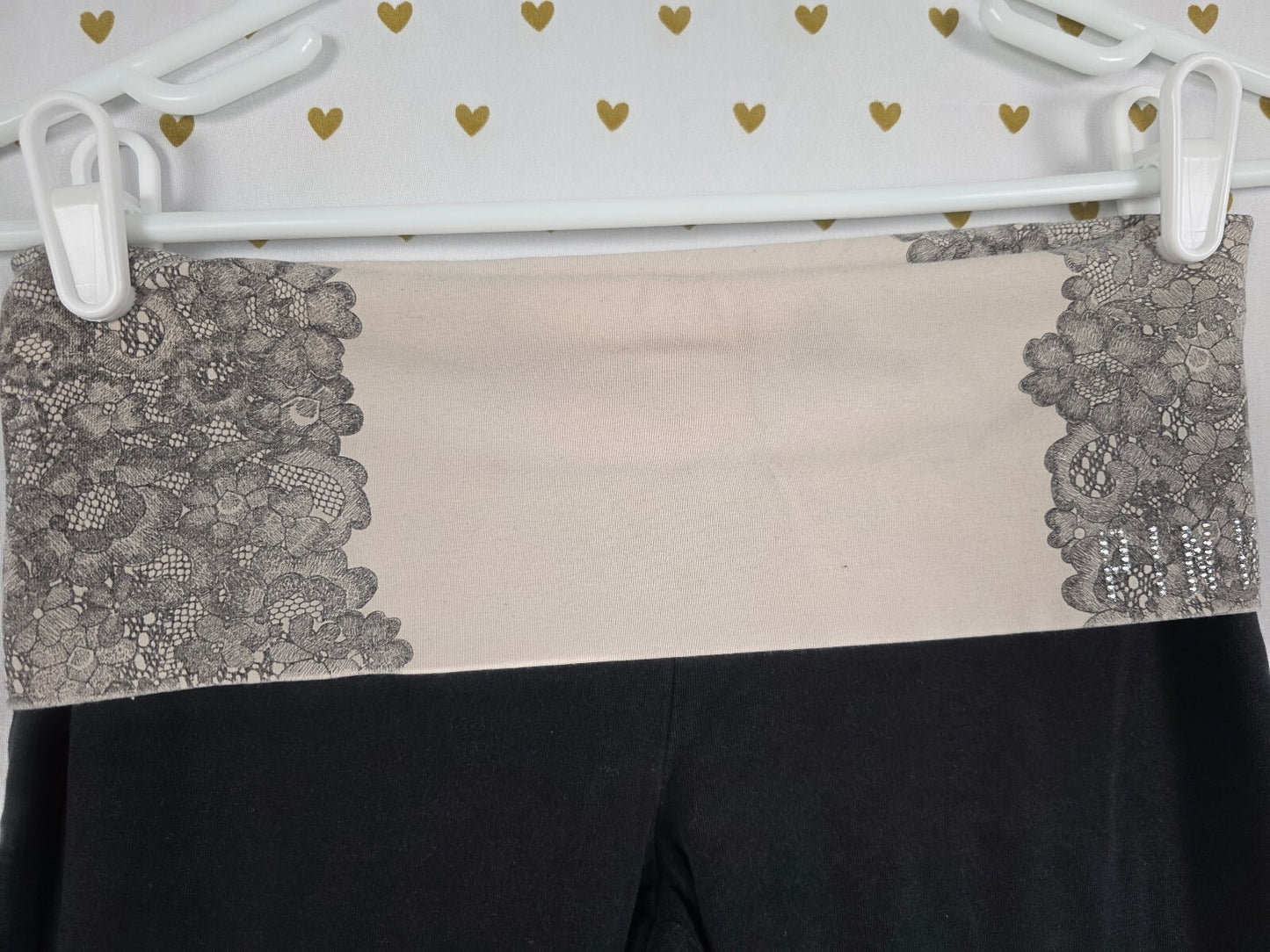 Victorias Secret PINK Lace FOLDOVER YOGA PANTS Vintage Y2k Flare SMALL