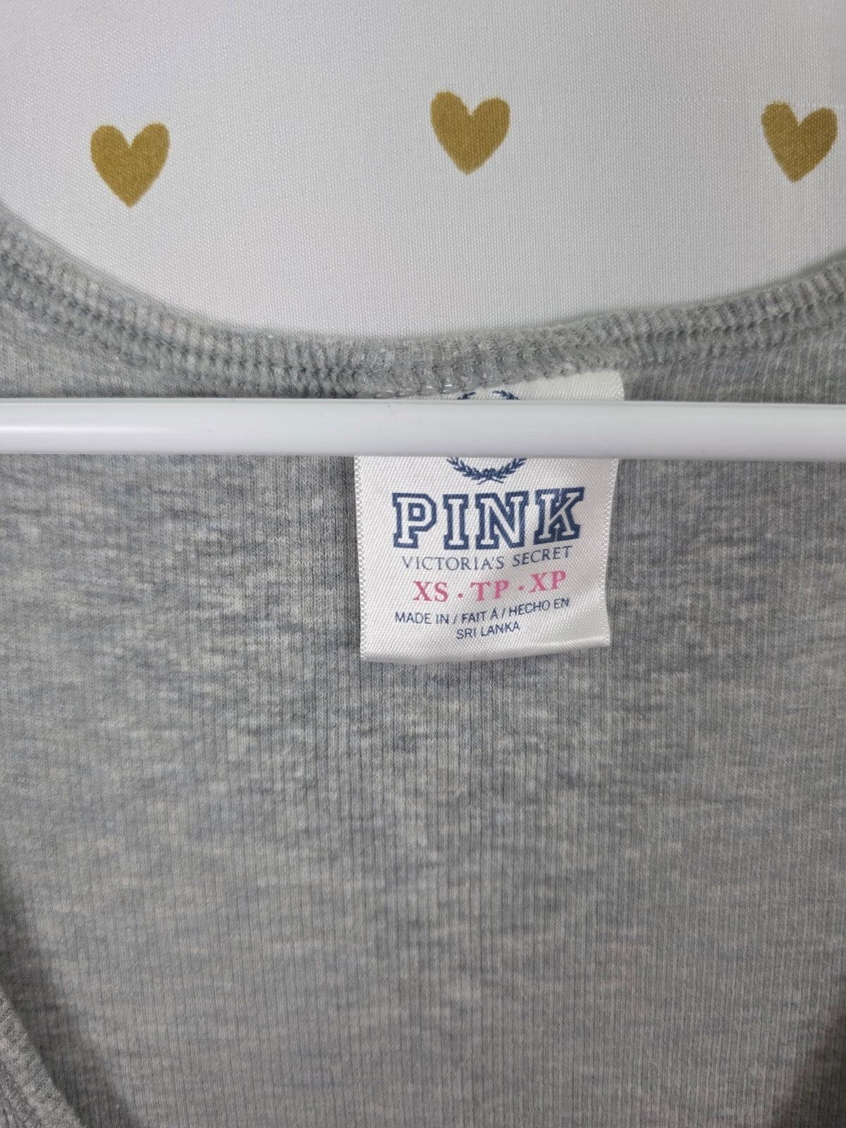 Victorias Secret PINK Vintage Bling Glitter Y2k Tank Top Is where the heart is