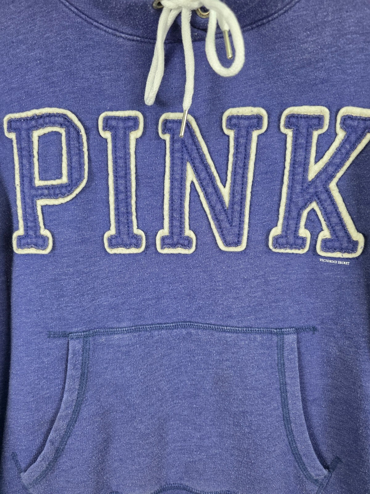 Victorias Secret Pink Pullover Embroidered hooded Sweater Logo Large