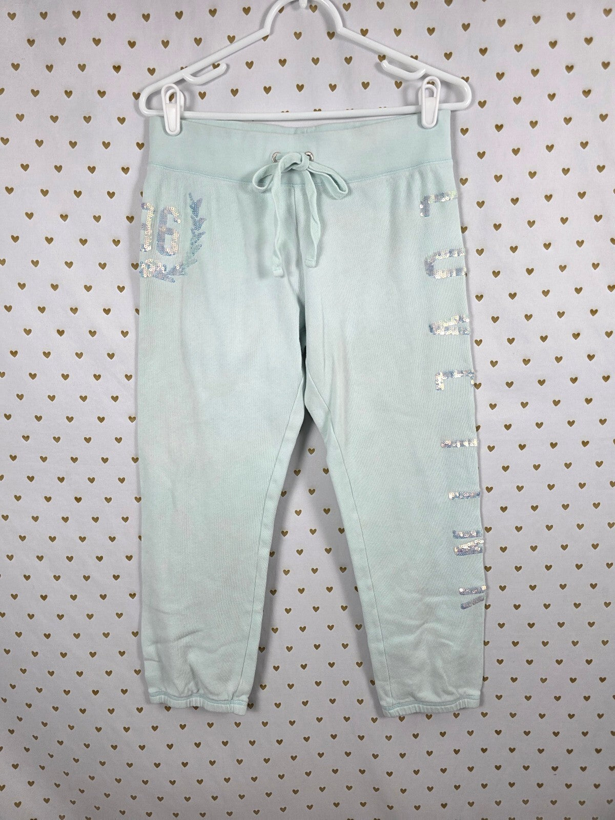 Victorias Secret PINK Mermaid Bling Mint Sweats Sweatpants Small