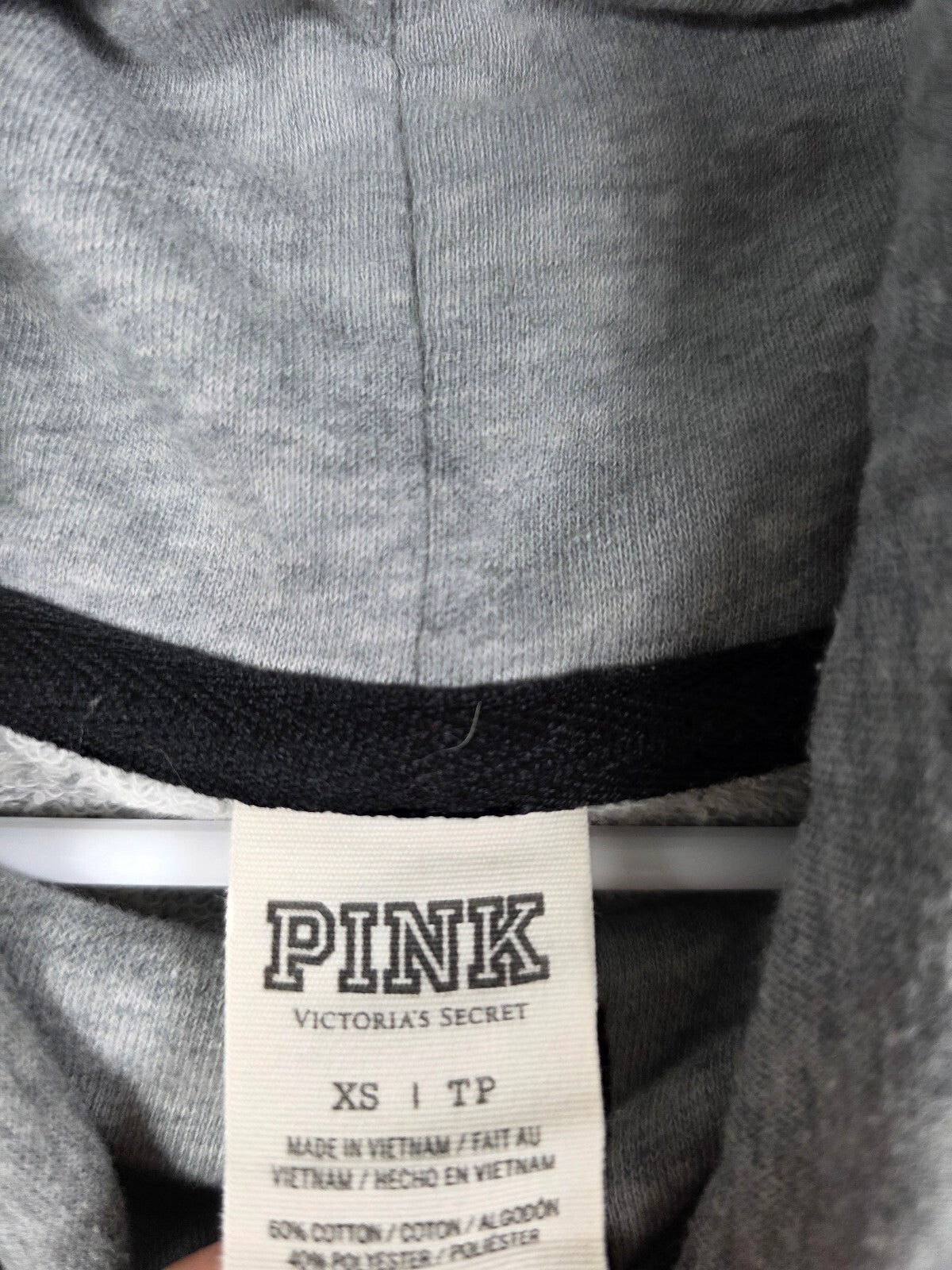 PINK Victoria's Secret Chicago Skyline Gray Cowl Neck Hoodie Sweatshirt XS