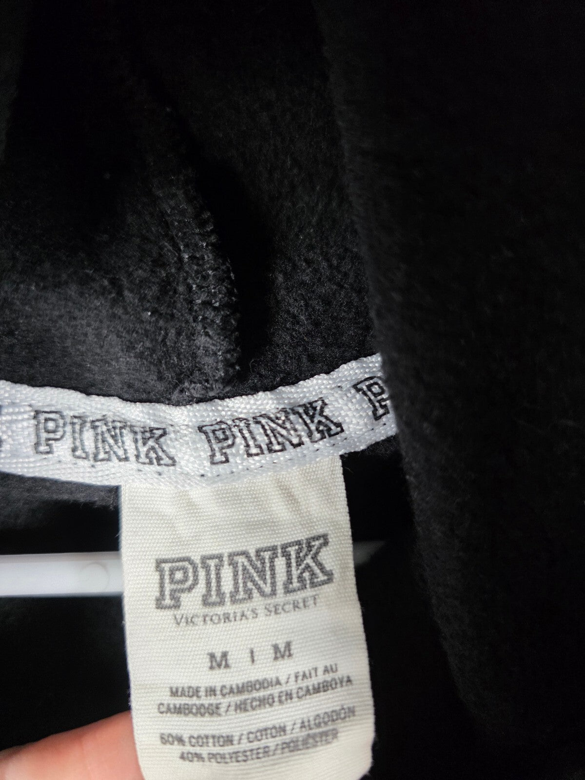 Victorias Secret Pink Holographic Logo Pullover Hoodie Sweater Medium