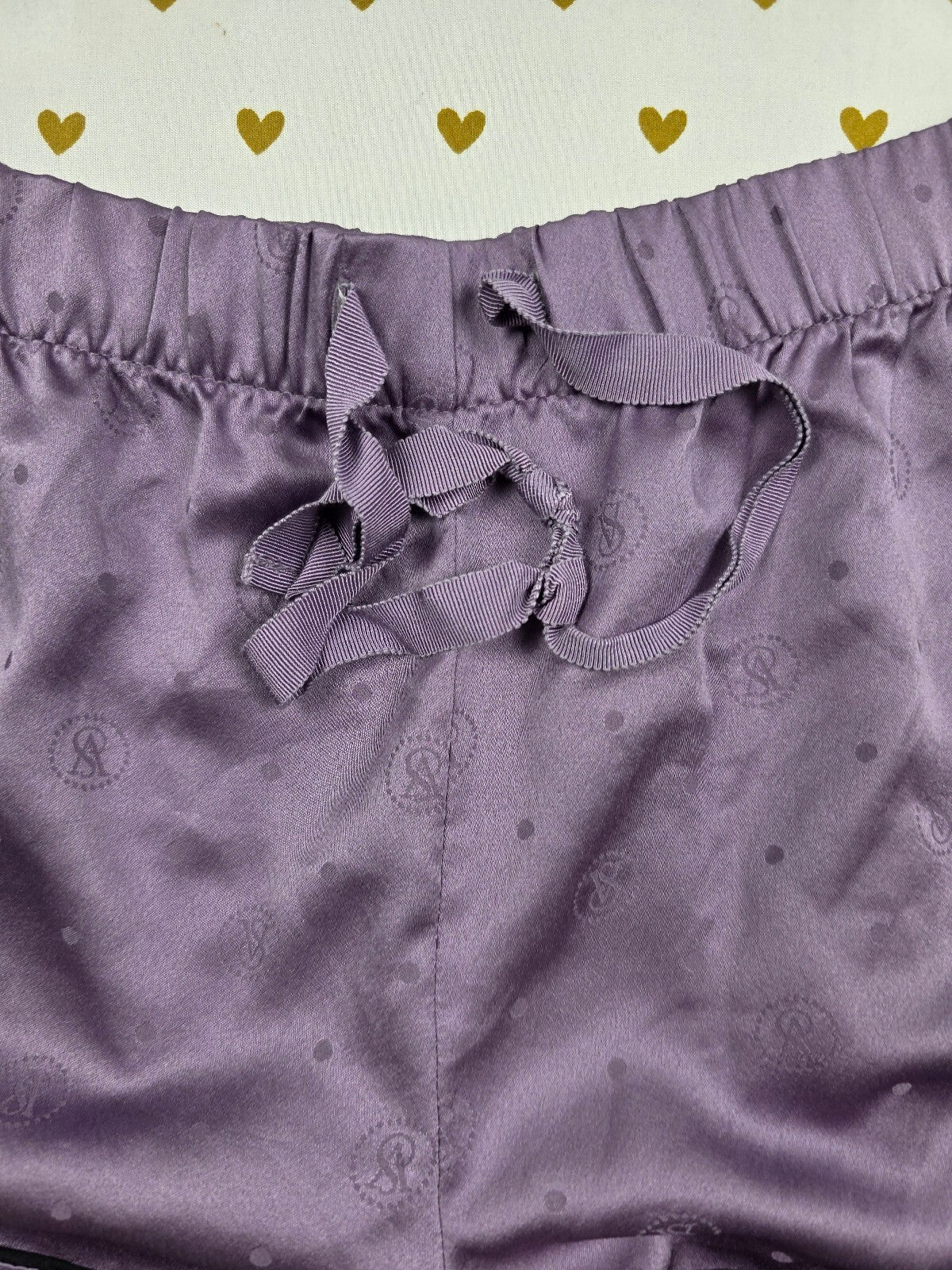 Victorias Secret Purple Polka Dot Satin Medium Sleep Shorts Boxers Pajama Bottom