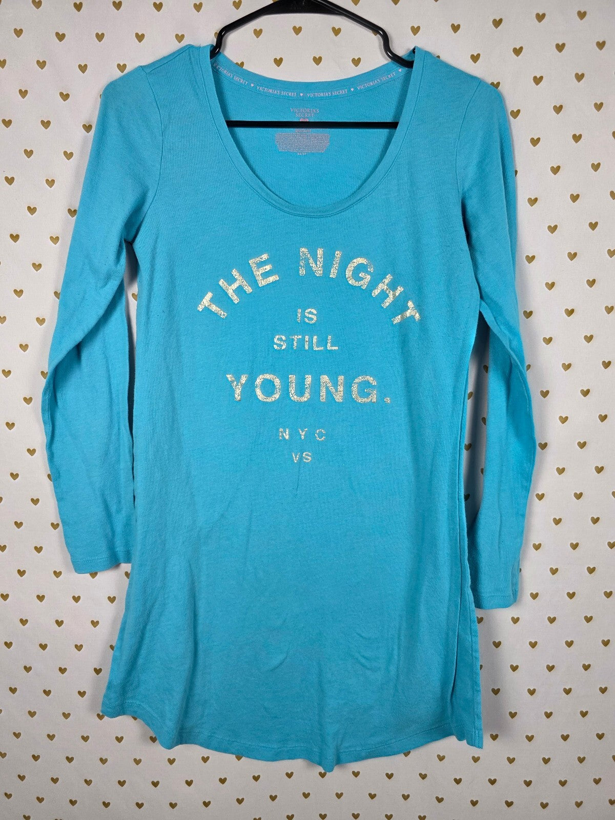Victorias Secret THE NIGHT IS YOUNG Nightgown Sleep Dress Pajama XS Blue