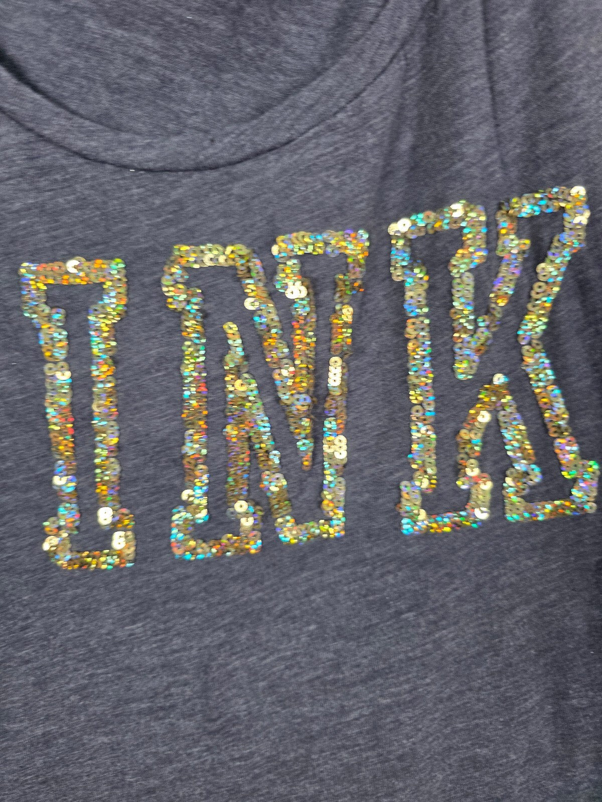 Victorias Secret PINK BLING Logo Sequined Tank Top MEDIUM