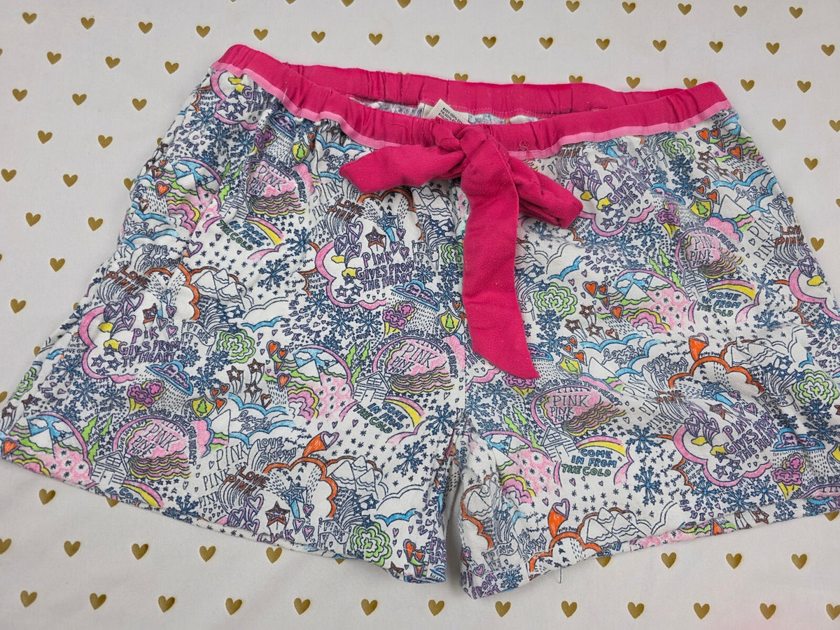 Victorias Secret PINK Vintage Tie Front Y2k S Sleep Shorts Boxers Pajama Bottoms