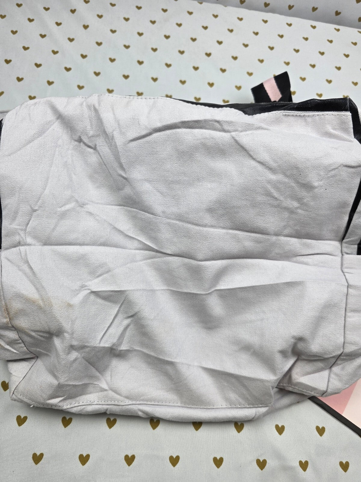 Victoria's Secret Weekender Tote Bag Overnight Travel Gray Pink Black