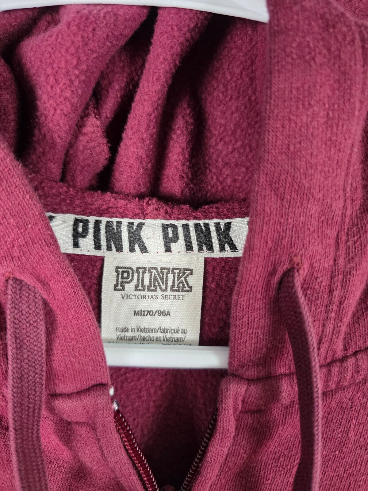 Victorias Secret Pink Floral Logo Full Zip Hoodie Jacket Medium