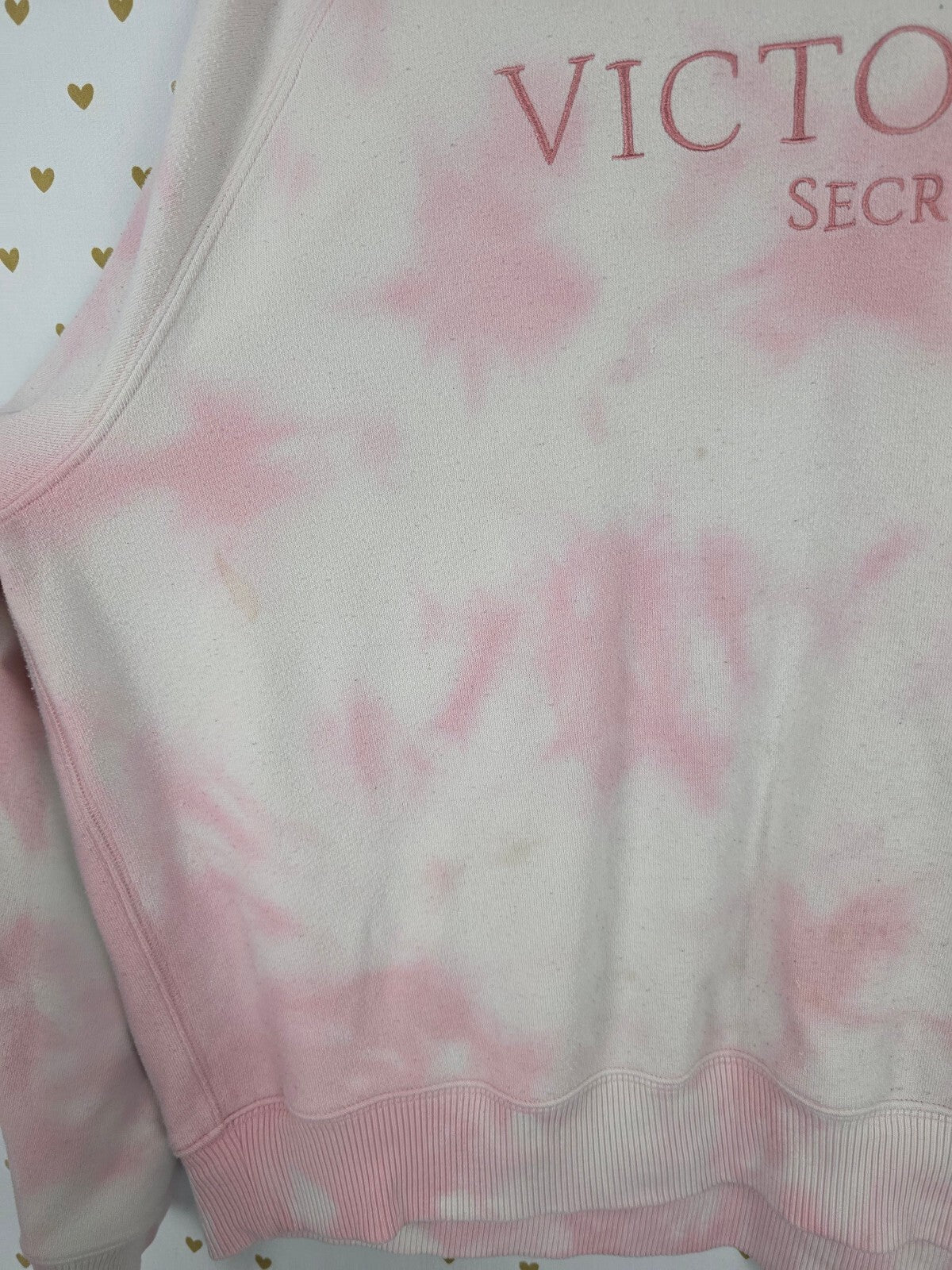 Victorias Secret Tye Dye Super Soft Pink Sweater Sweats Outfit Set XL