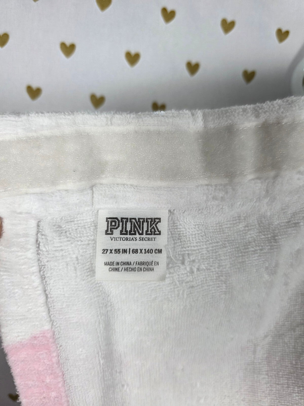 Victoria's Secret Towel Wrap Pink Pocket Spa Bath 27x55