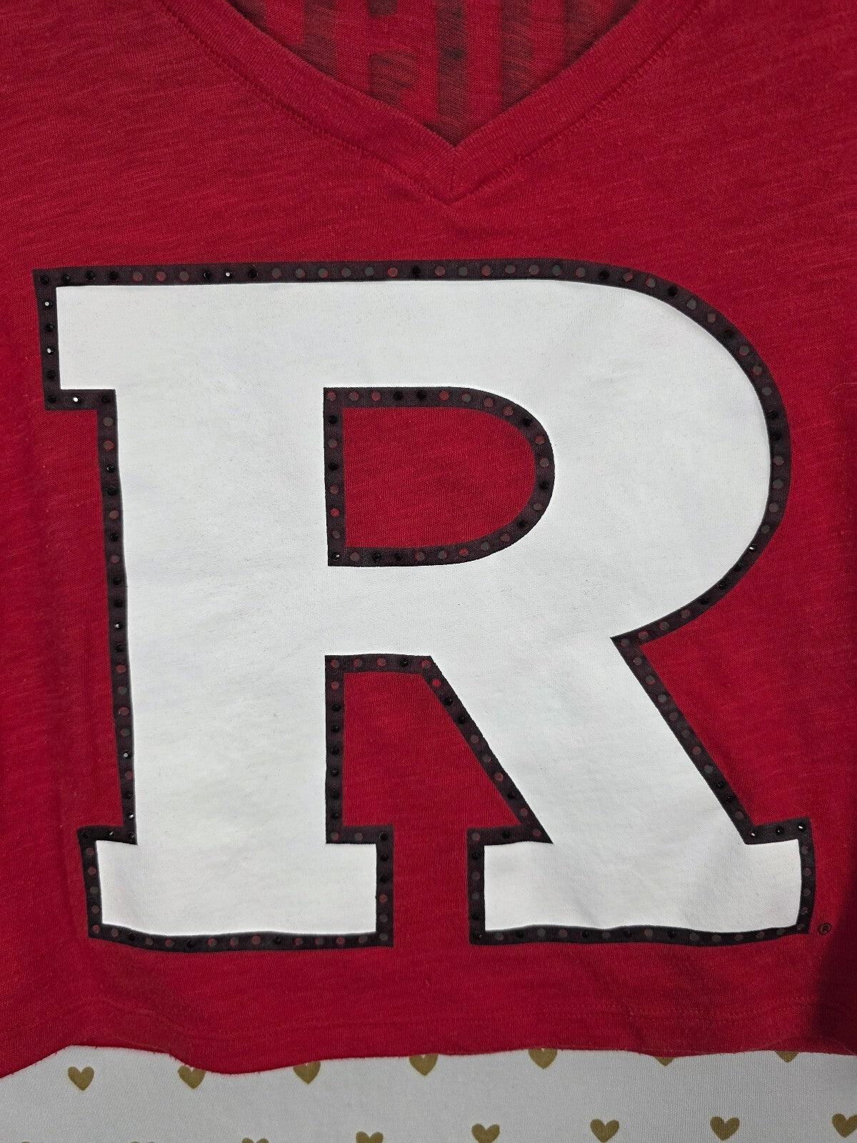 Victoria's Secret PINK Rutgers Scarlet Knights Crop Tee Shirt M 5th & Ocean
