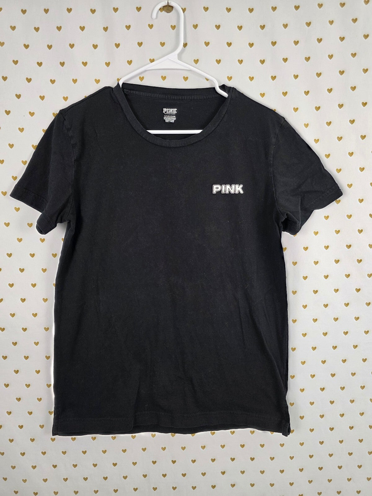 Victorias Secret PINK Beach Logo Tee shirt Black Small