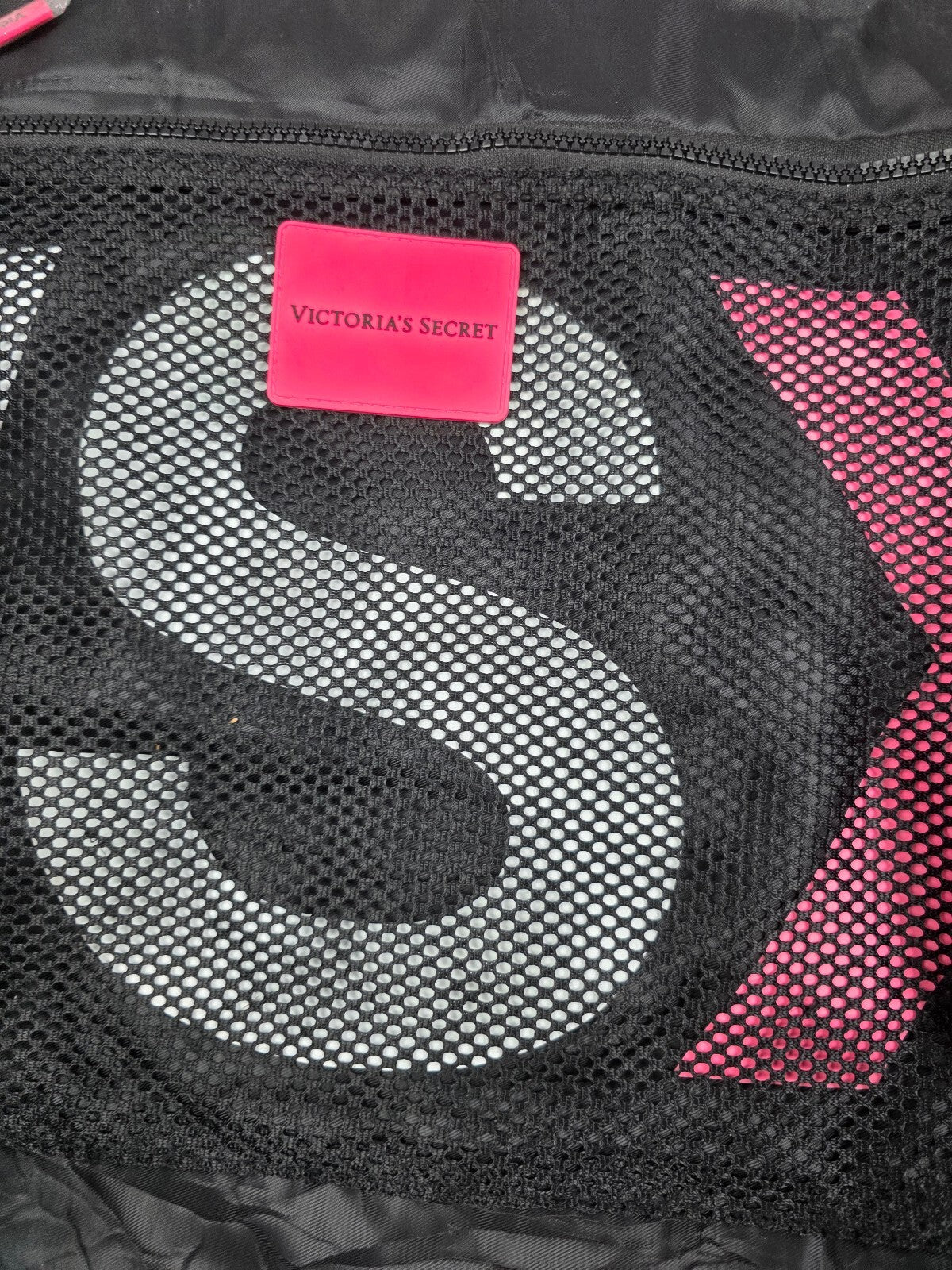 Victoria's Secret Large Weekender Tote Travel Gym Bag Black Pink NWT Tag