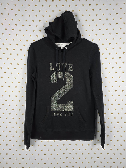 Victorias Secret Love Pullover Soft Hoodie Sweater Black Small