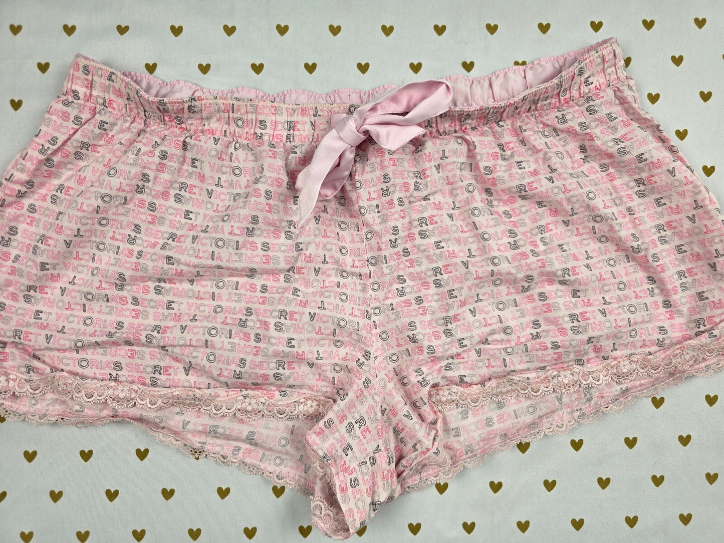 Victorias Secret Logo Large Sleep Shorts Boxers Pajama Bottoms