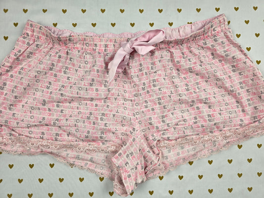 Victorias Secret Logo Large Sleep Shorts Boxers Pajama Bottoms