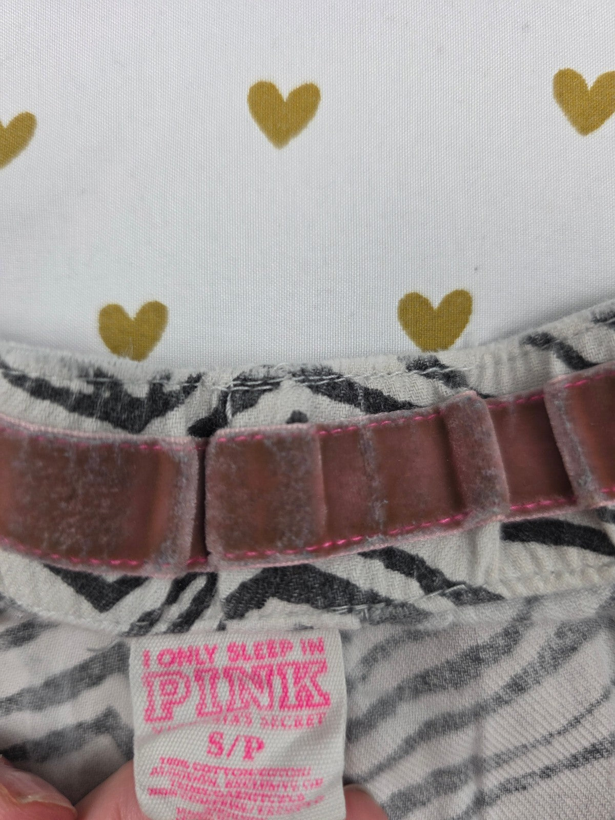 Victorias Secret PINK Vintage ZEBRA Love SM Sleep Shorts Boxers Pajama Bottoms