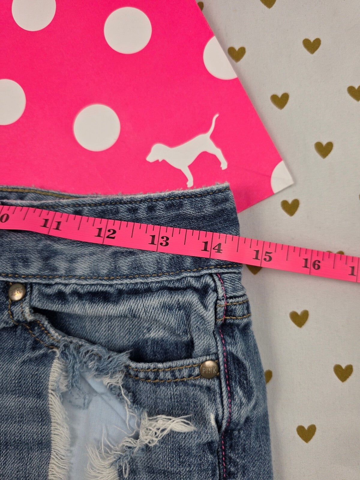 Victorias Secret PINK Denim Super Short Cutoff Shorts Size 0
