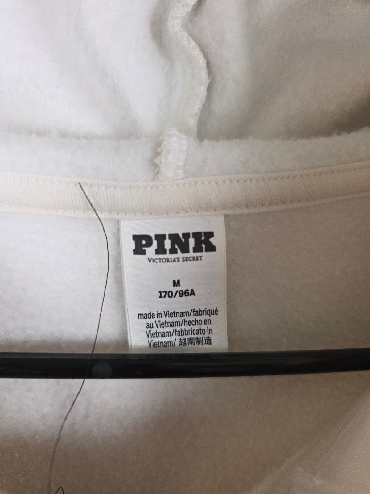 Victorias Secret Pink 04 Full zip Cream Modern Hoodie Jacket Medium Oversized