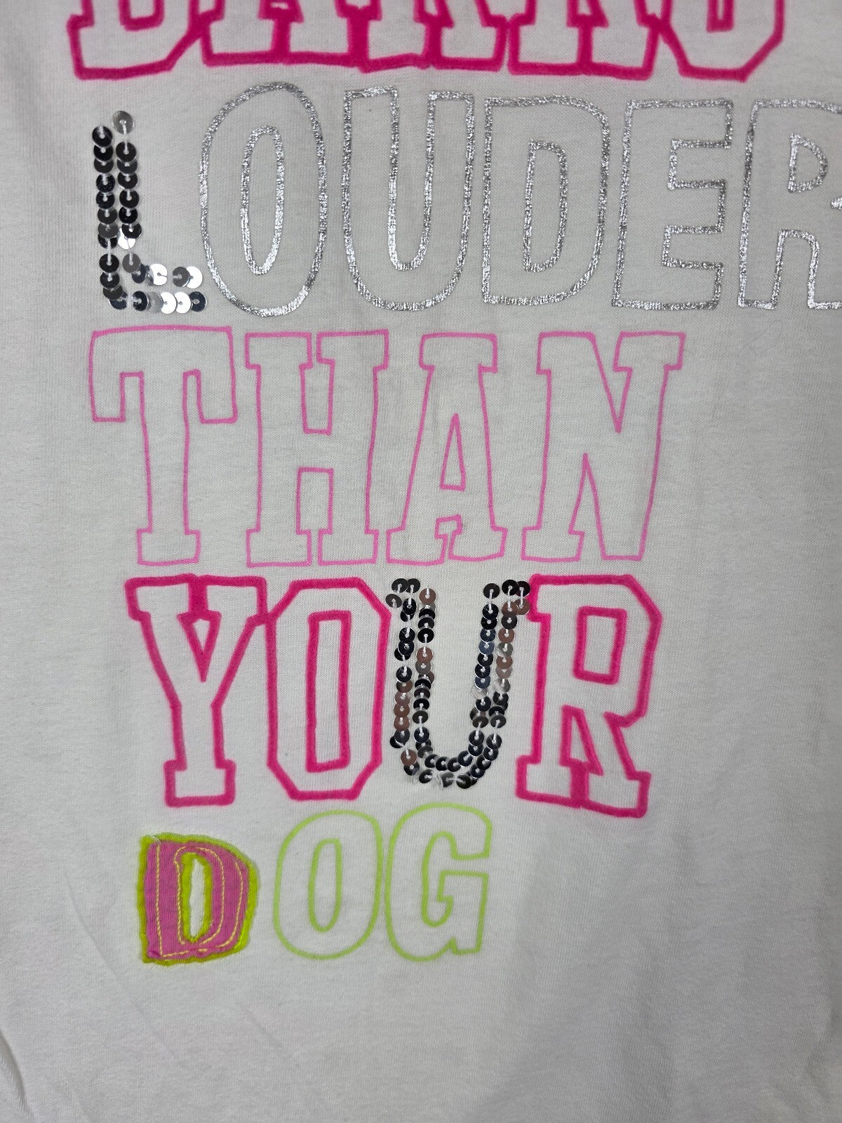 Vintage Victoria's Secret PINK My Dog Barks Louder Than Your Dog Tee Small NWOT