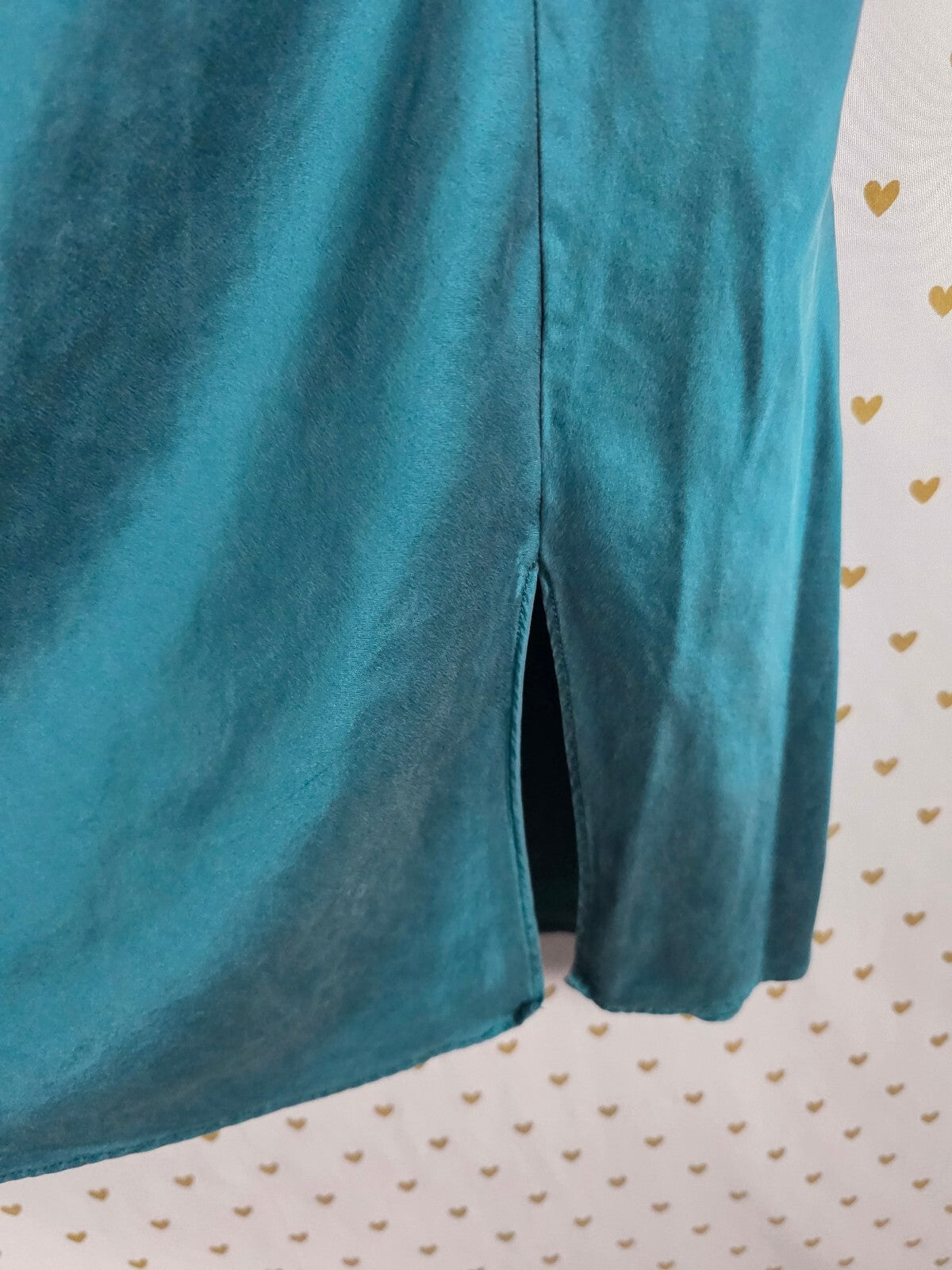 Victorias Secret Vintage Heart Label 100% Silk Green Slip Dress Y2k