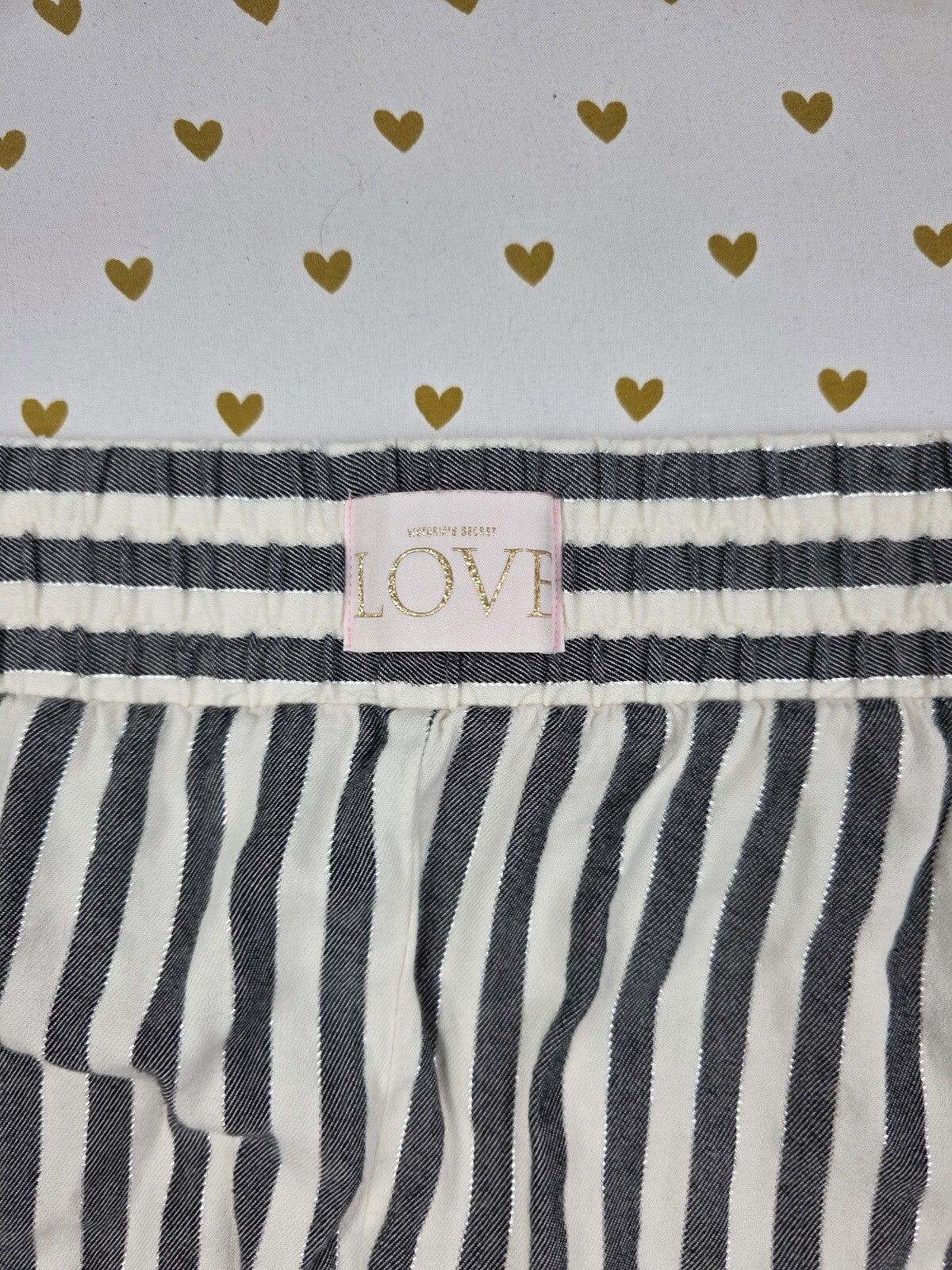 Victorias Secret Striped Large  Sleep Shorts Boxers Pajama Bottoms