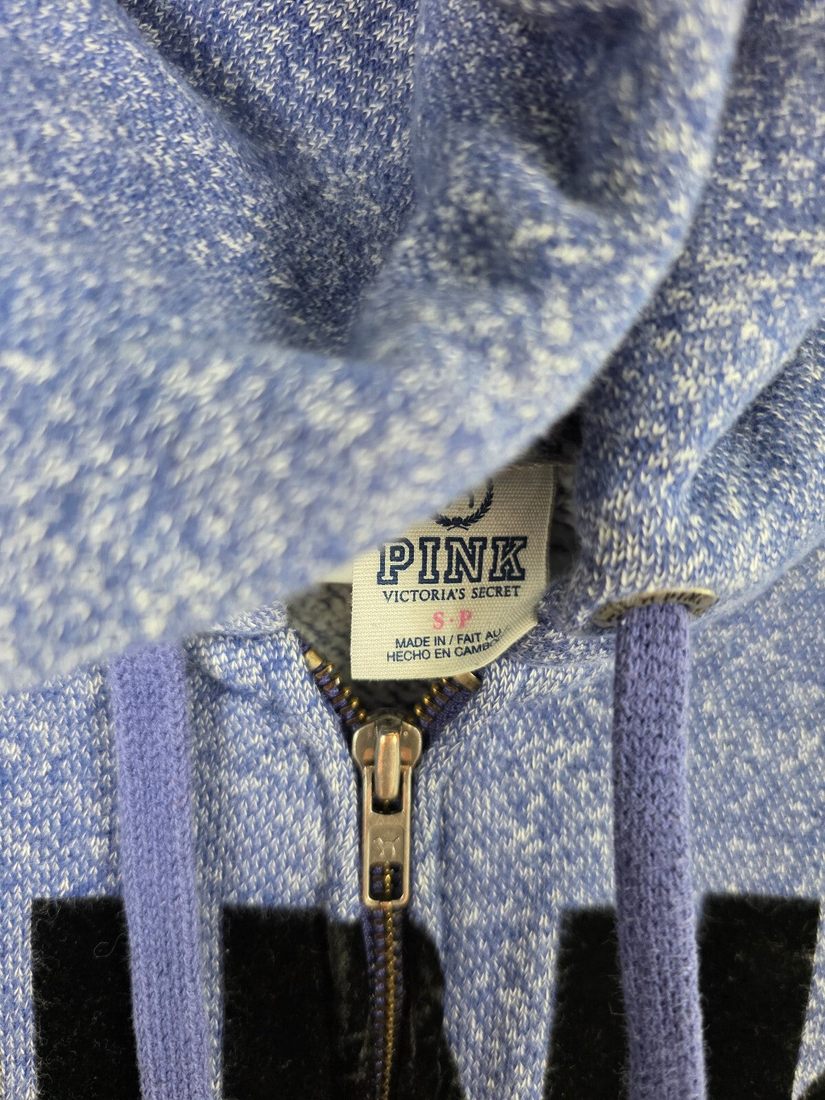 Victorias Secret Pink Vintage Logo Full zip Hoodie Small Purple