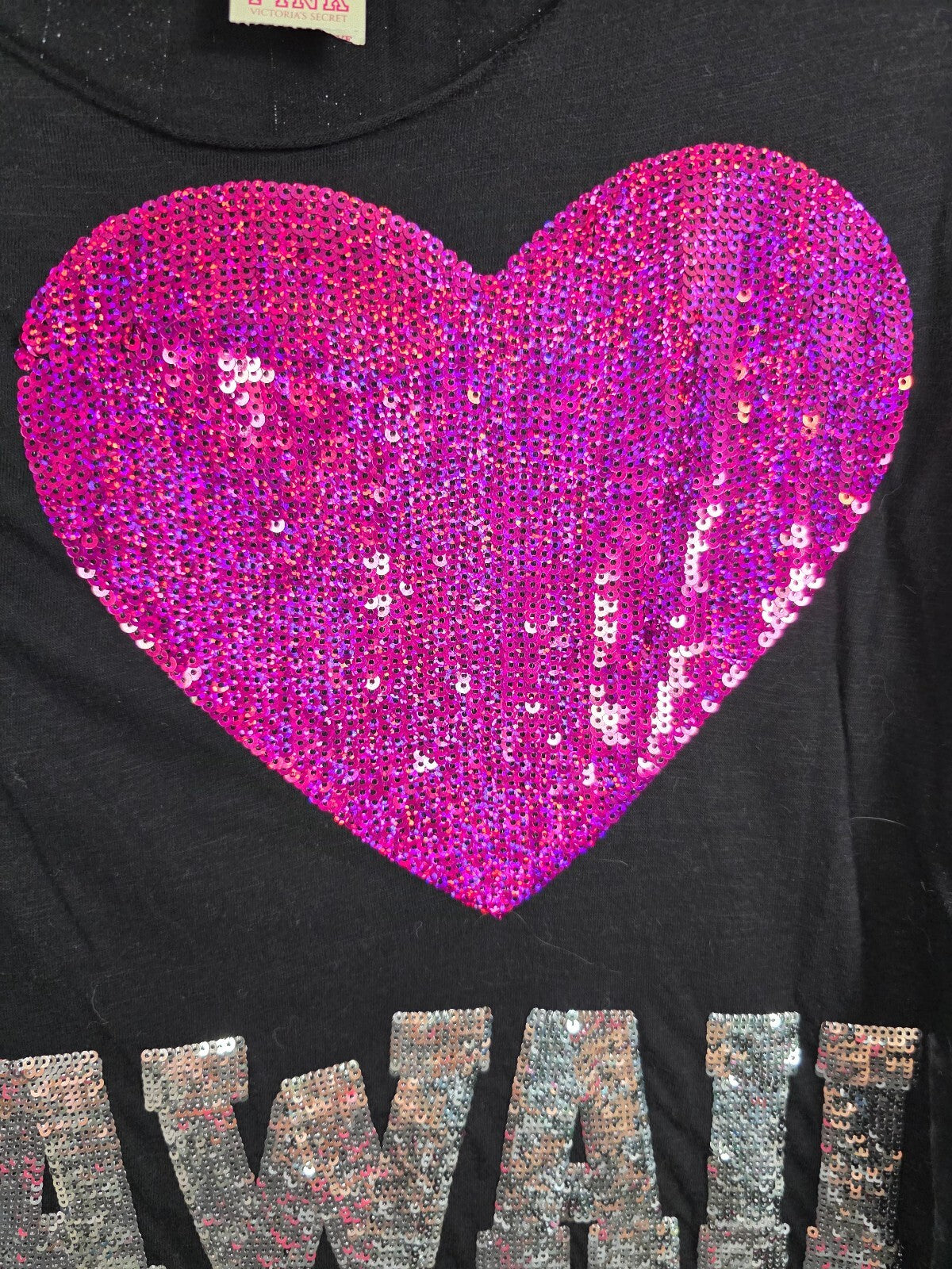 NWT Victoria's Secret PINK Hawaii Limited Edition Sequin Tee Shirt M Rare