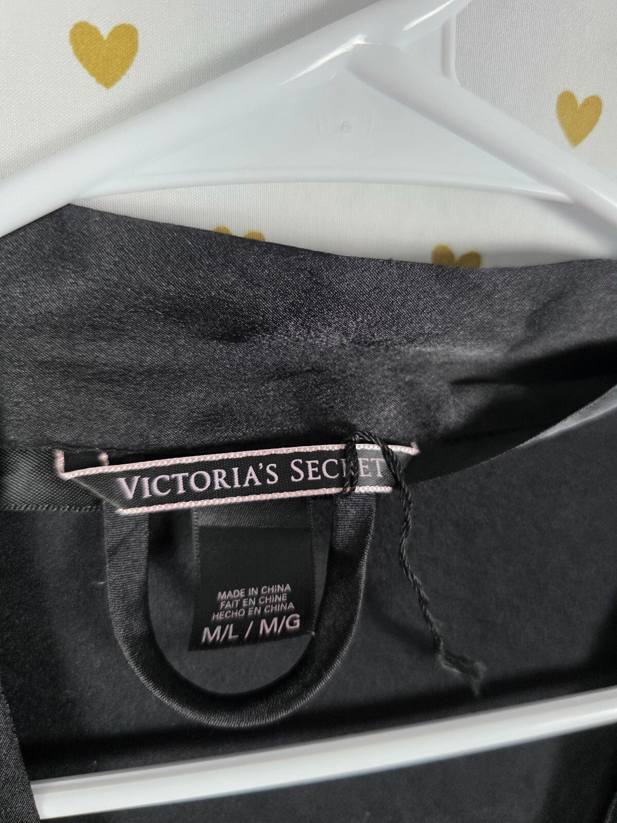 Victorias Secret Satin Silky Robe Black Lounge Kimono Lounge Medium large