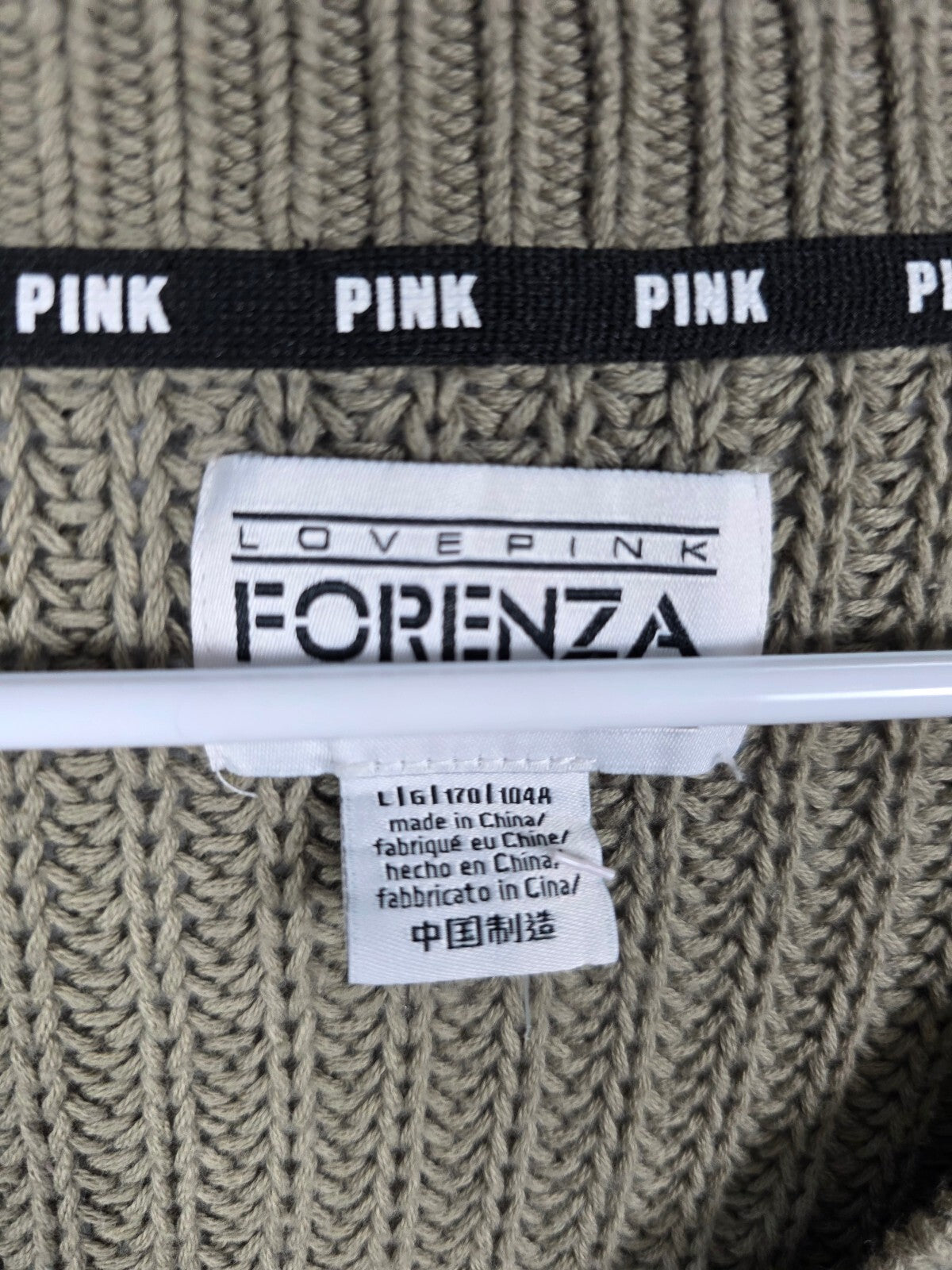 Victorias Secret Pink Forenza Collab Sweater V neck Knit Size Large