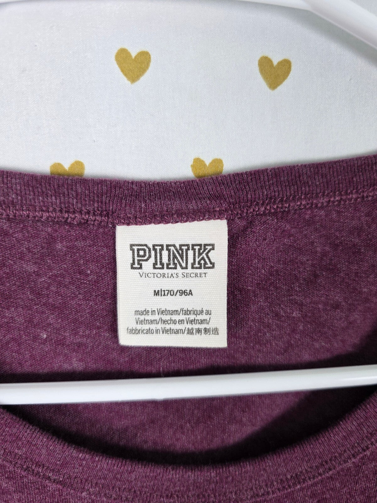 Victorias Secret PINK Maroon BLING Sequin Tee shirt MEDIUM