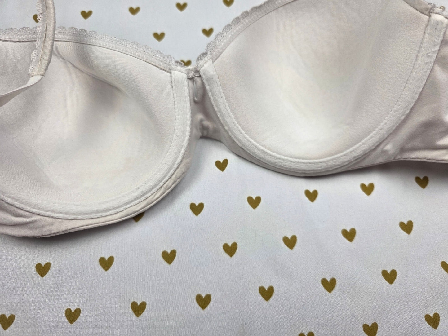 Victorias Secret White Lined Demi Balconette Bra 34D