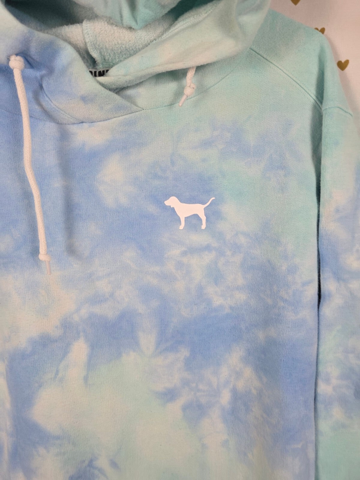 Victorias Secret Pink Long Tye Dye Hooded Sweater  Pockets Pullover XS oversized