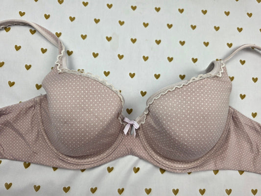 Victorias Secret Polka Dot Lined Demi Balconette Bra 32DD
