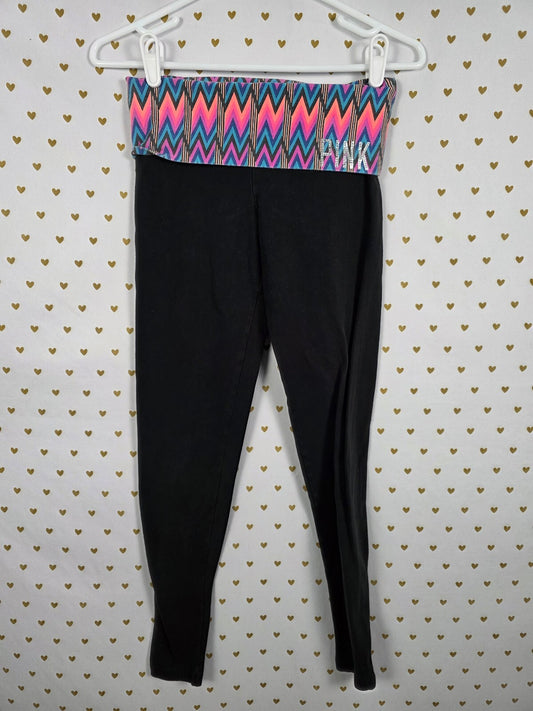 Victorias Secret PINK Chevron Foldover Yoga Pants Ankle Skinny XS Vintage y2k