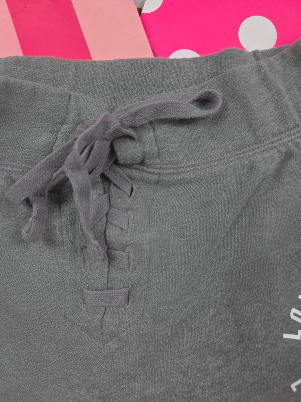 Victorias Secret PINK Love Lace Front Sweat Shorts XS
