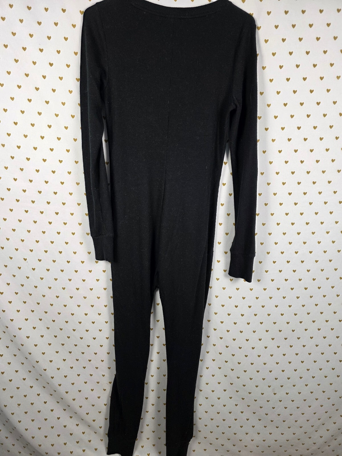 Victoria's Secret PINK Skeleton Thermal Union Suit One Piece Pajamas Black S