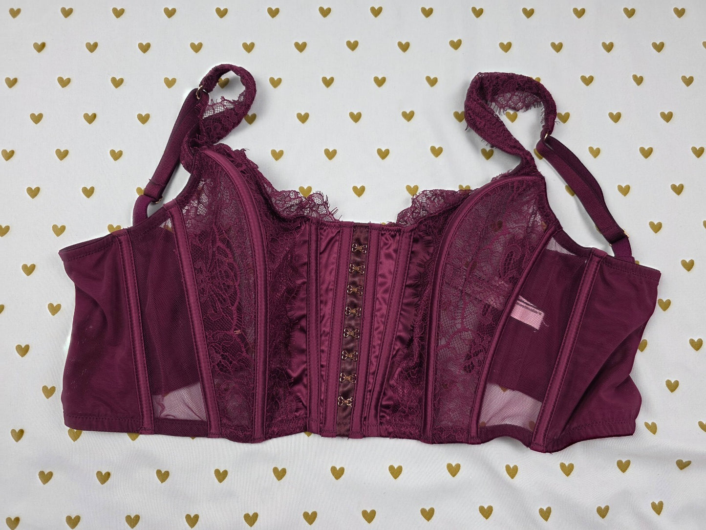 Victorias Secret Maroon Dream angels LARGE  Bralette Bra Top Tank