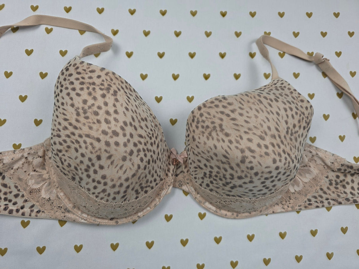 Victorias Secret  Animal Print Lined Perfect Coverage Bra 38D