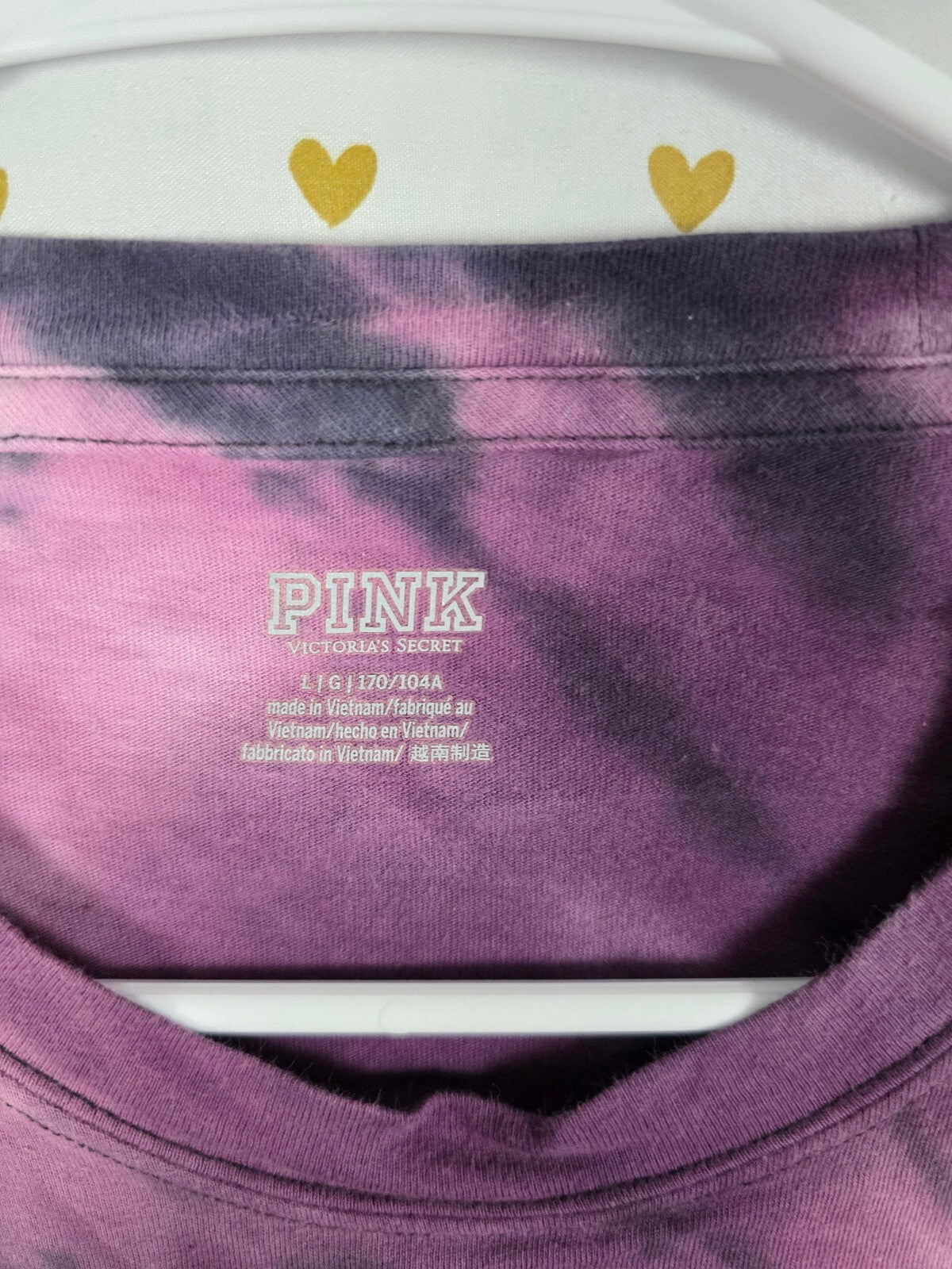 Victorias Secret PINK Tye Dye Long Sleeve Tee shirt LARGE