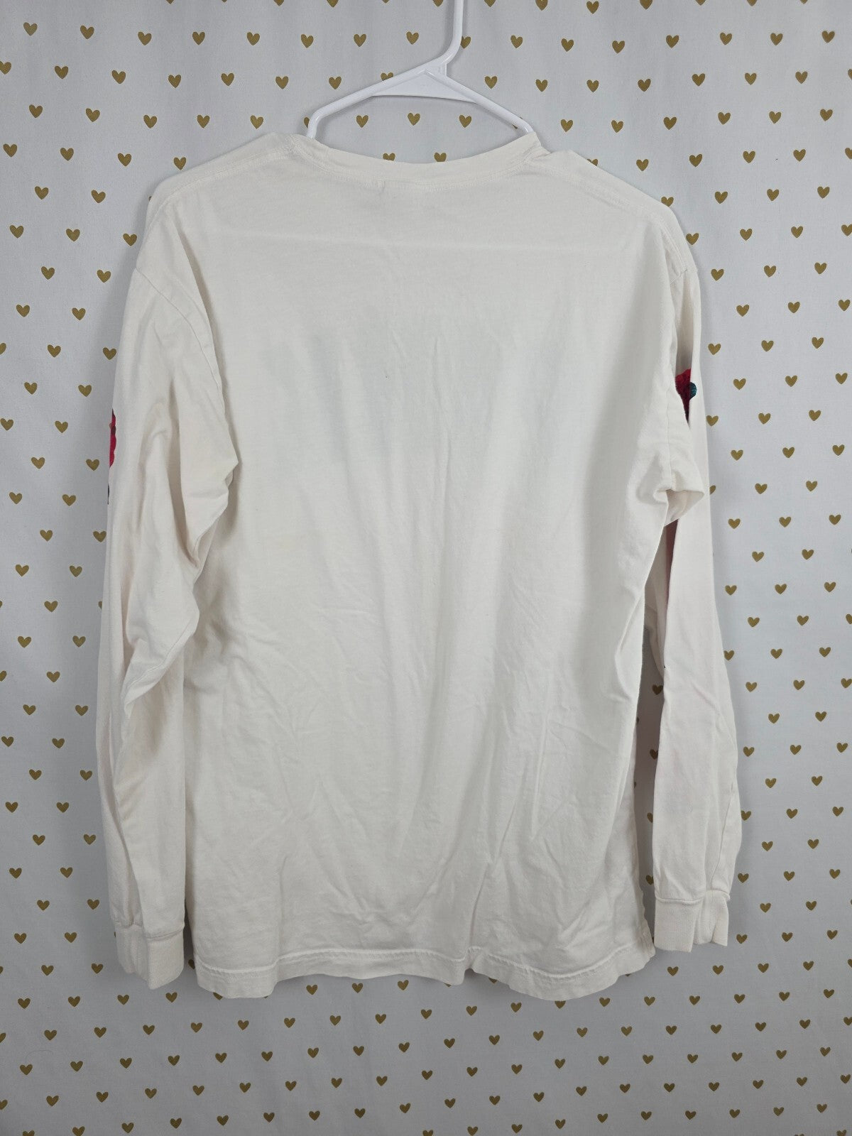 Victorias Secret PINK Rose Logo Long Sleeve White Tee shirt Medium