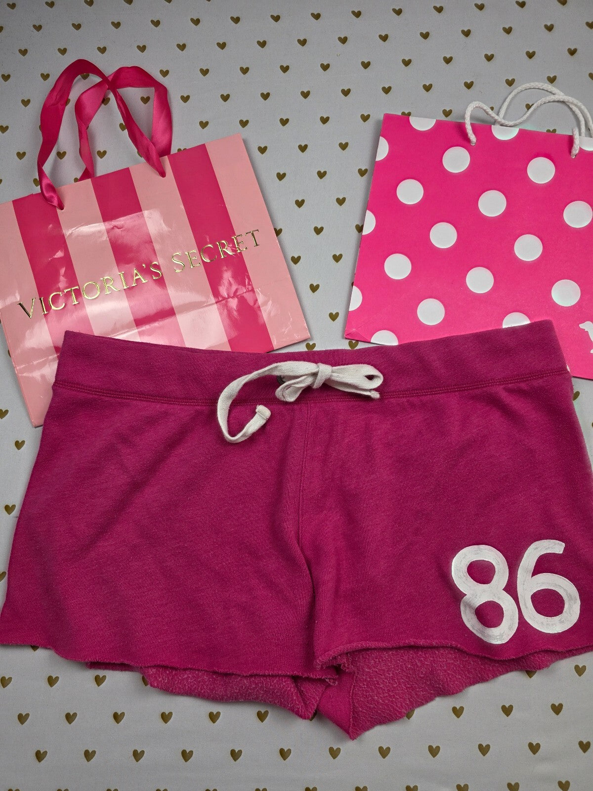 Victorias Secret PINK Vintage Logo Sweat Shorts Y2k Large