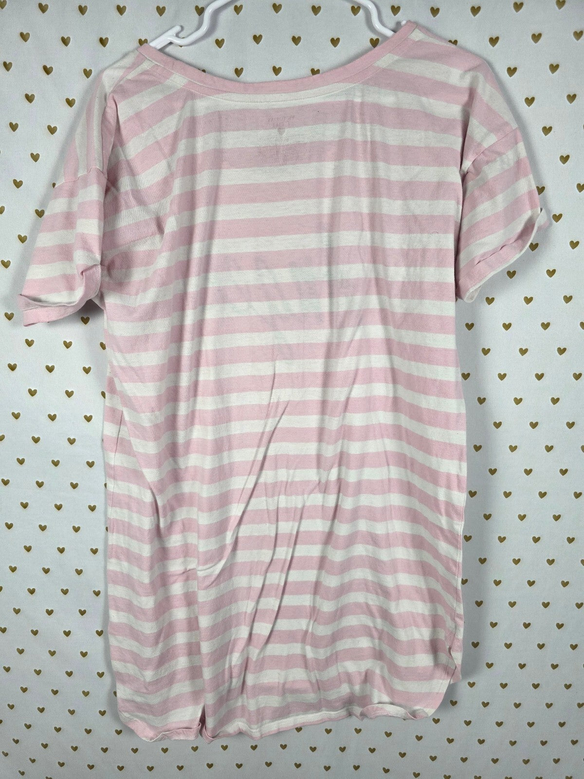 Victorias Secret Striped Pink ANGEL Sleep Shirt nightgown Pajama XL
