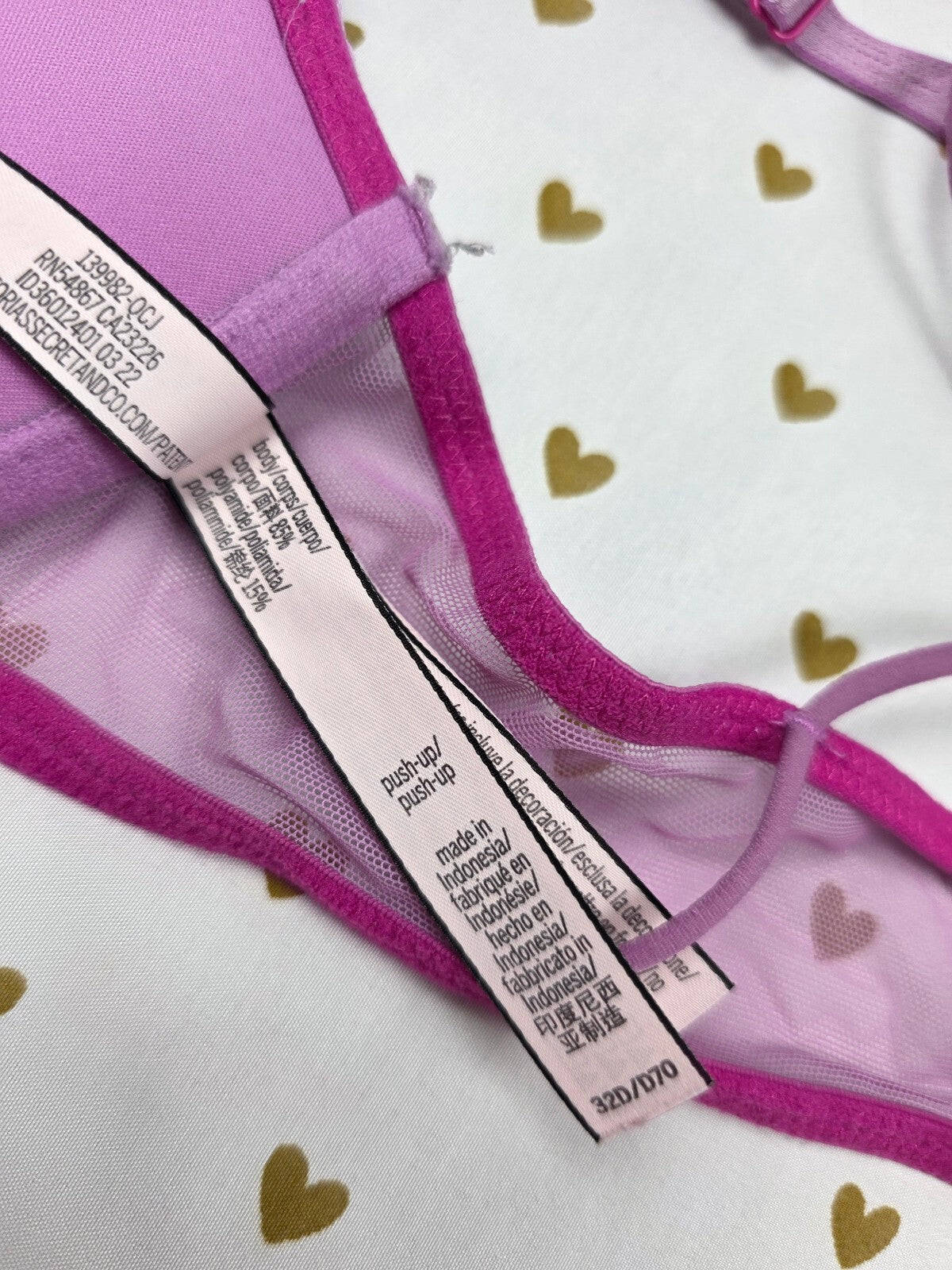 Victorias Secret Purple Strappy Front Close Racerback Bra 32D Push Up