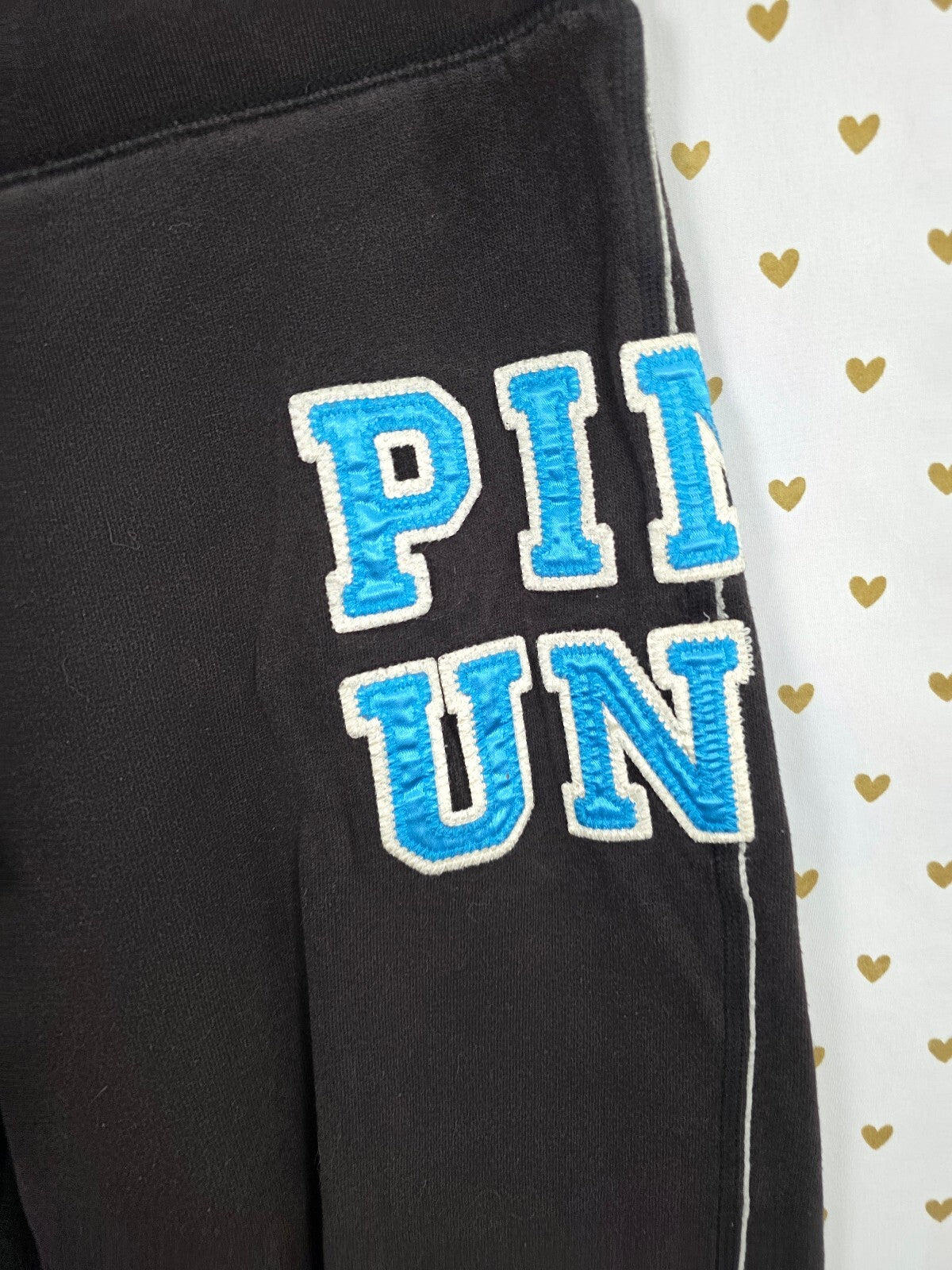 Victorias Secret PINK Vintage University Sweats Sweatpants Y2k Small Black