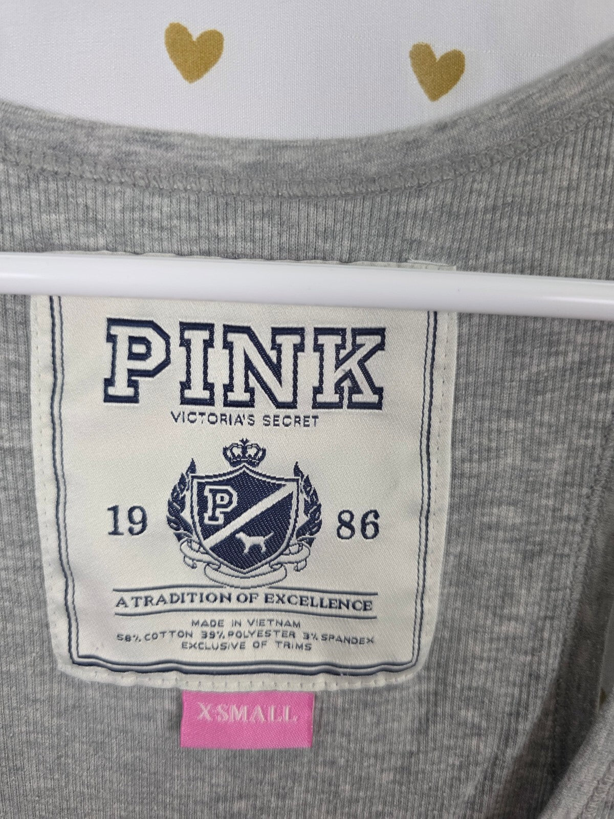 Victoria’s Secret PINK Miss PINK America Rhinestone Tank Top XS Gray BLING