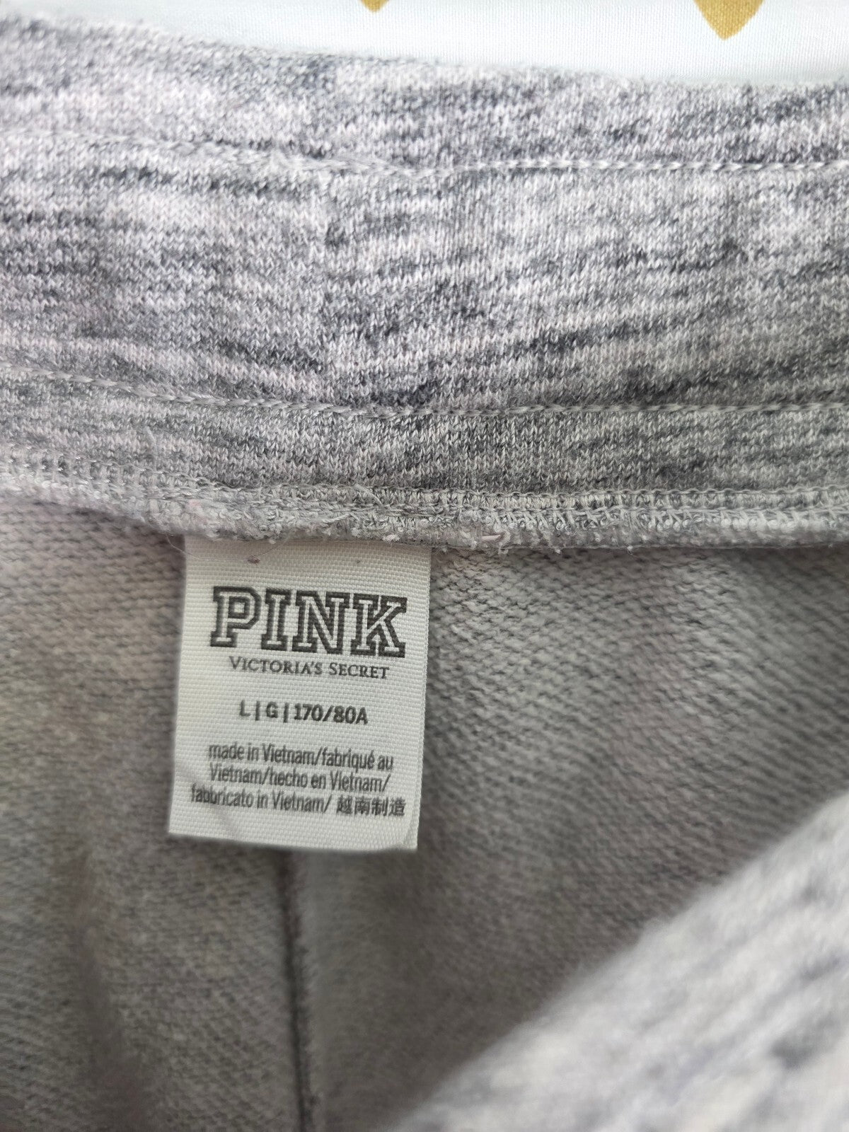 Victorias Secret PINK Grey Bling Sequined Sweats Sweatpants LARGE