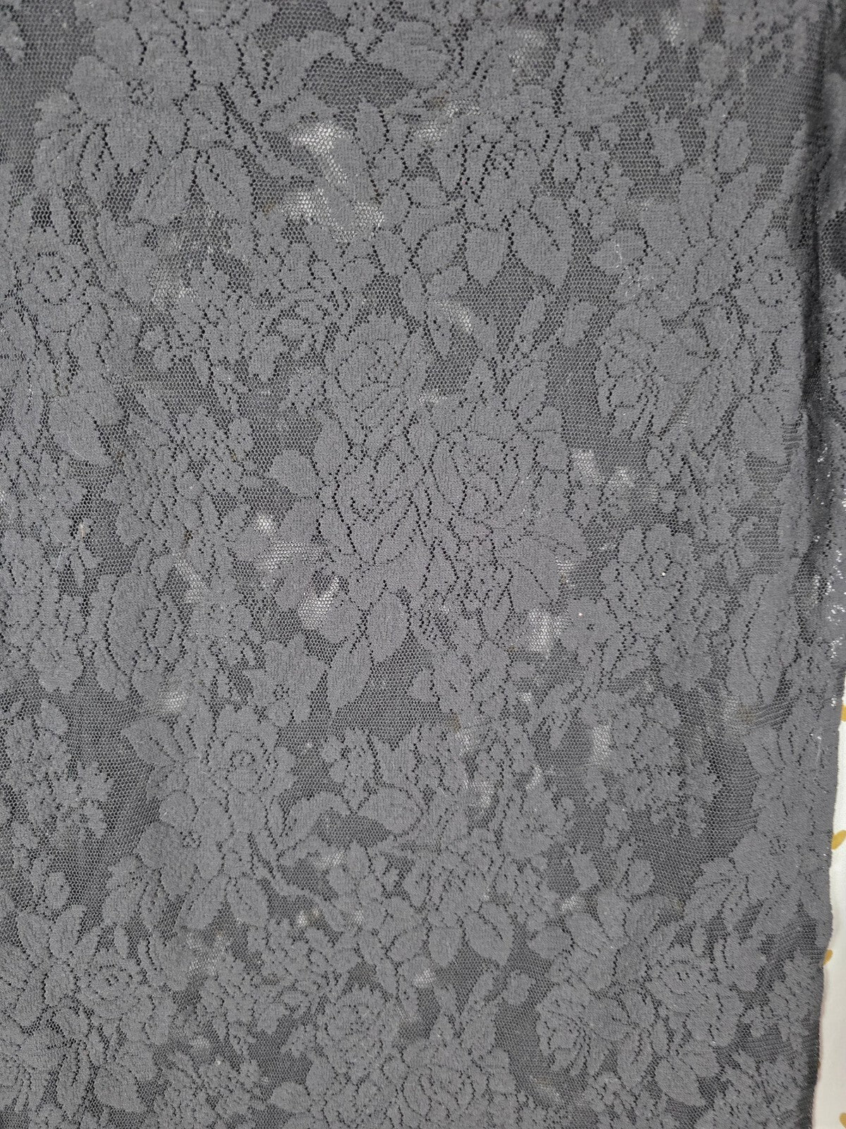 Victoria's Secret Black Floral Lace Sheer Mini Dress Cover Up Long Sleeve XL