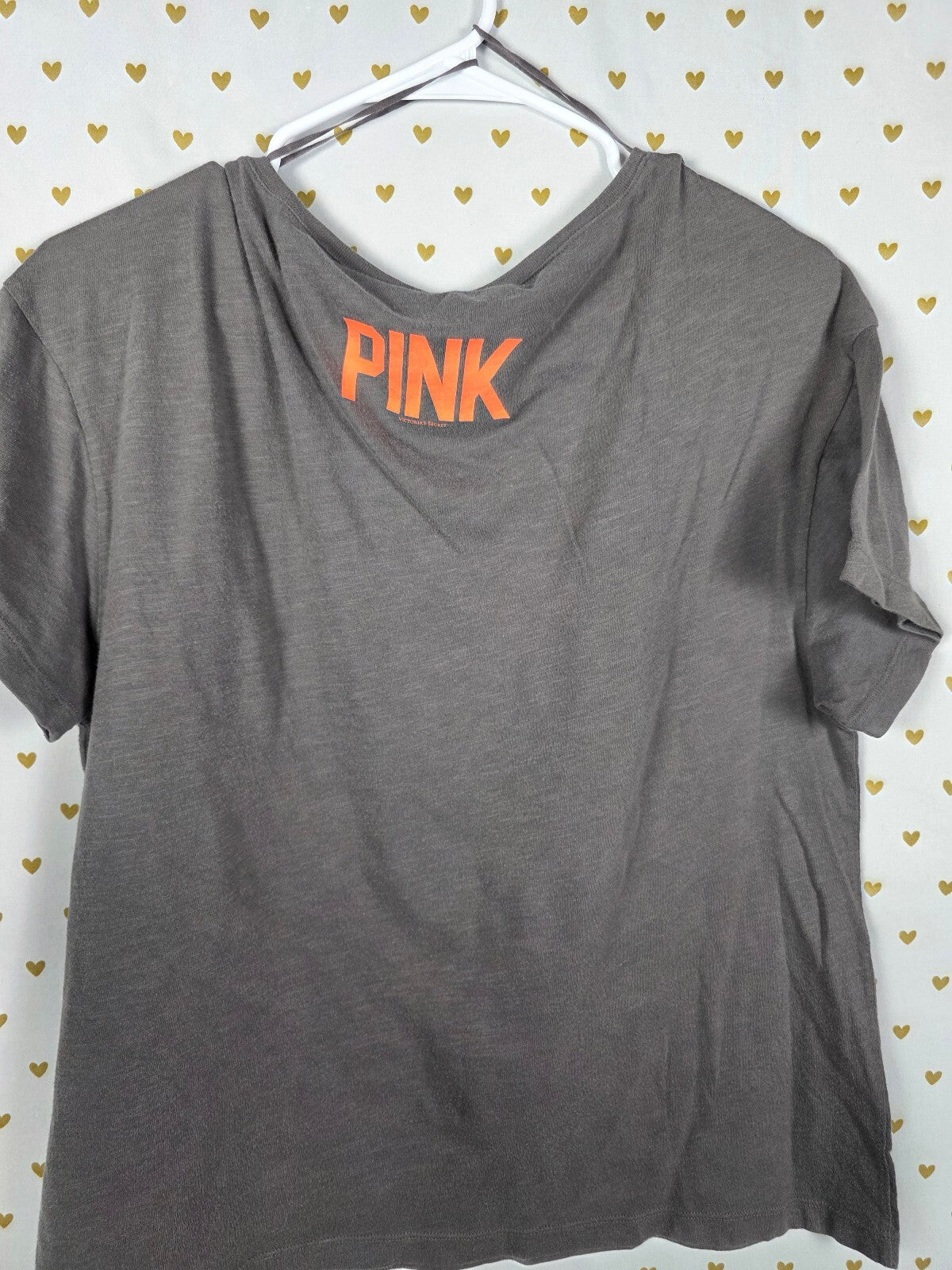 Victorias Secret PINK Cropped Vintage Love Logo Y2k Tee shirt LARGE