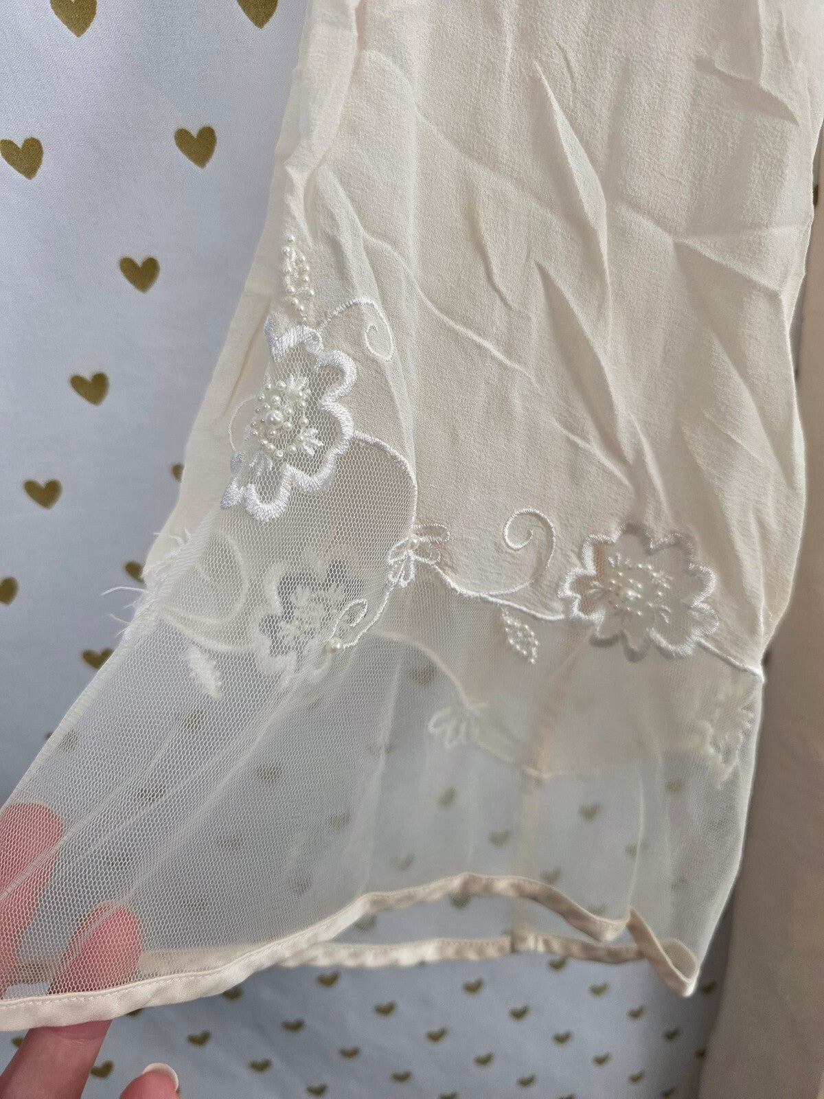 Vintage 2000 Victoria’s Secret 100% Silk Nightgown Robe Set Lace Beaded M/L